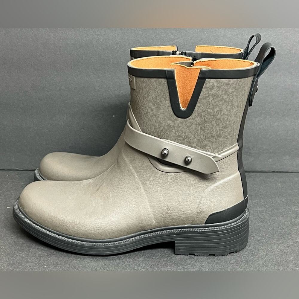 RAG & BONE Moto Rubber Rain Boots Smoke Grey Size 37 US 7 Retail $165